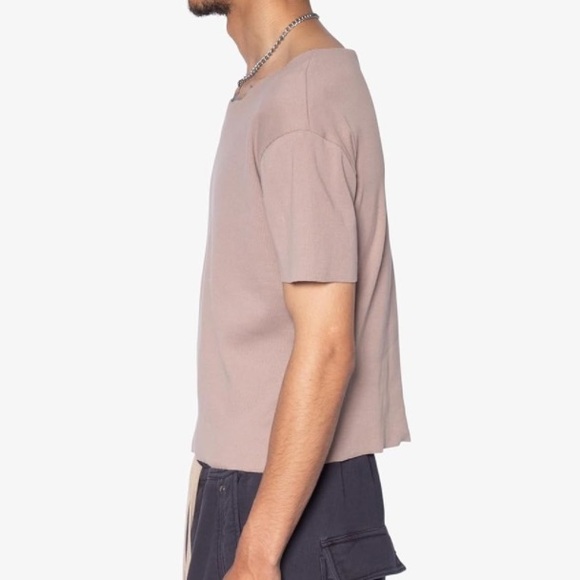 Mnml Men's Fitted Ribbed Tee, Mauve - Picture 2 of 6
